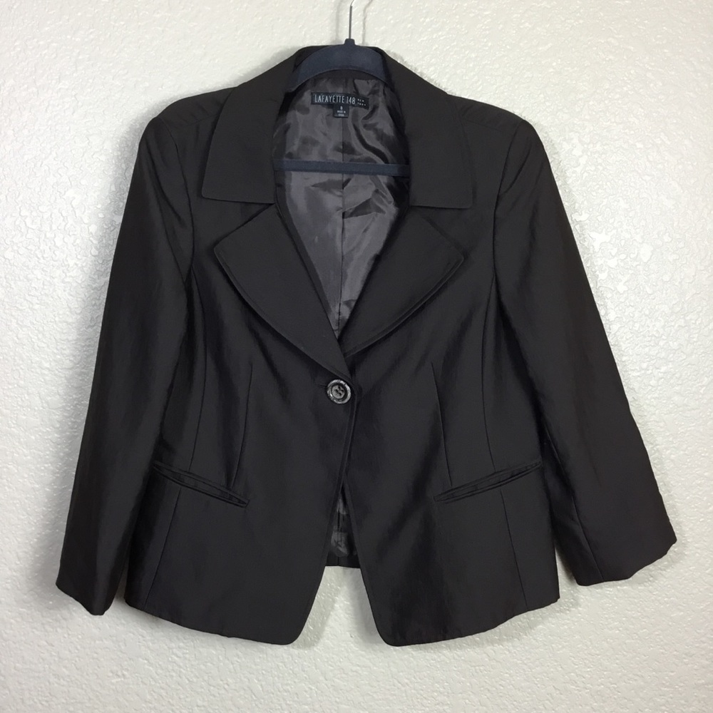 Lafayette 148 New York Brown Career Blazer Size 8 - Picture 2 of 7